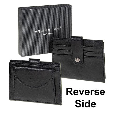 Equilibrium Men's Credit Card & Coin Wallet Holder Black