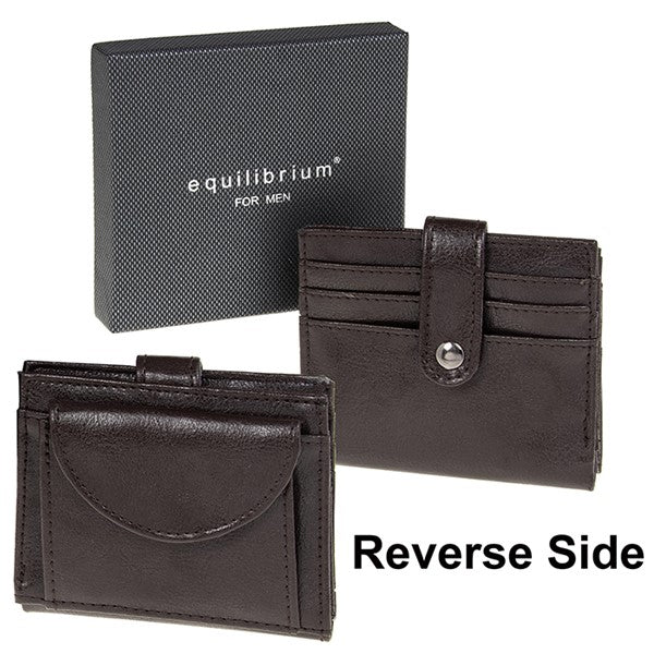 Equilibrium Men's Credit Card Holder & Coin Wallet Brown