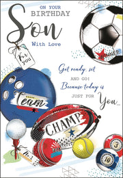 Jonny Javelin Son Birthday Card*