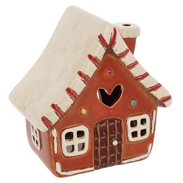 Village Pottery Candy Gingerbread House Tealight Holder Ornament F