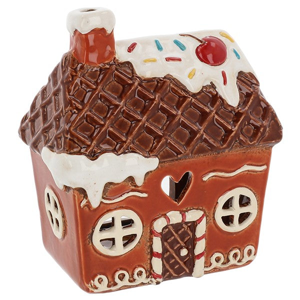 Village Pottery Icing Gingerbread House Tealight Holder Ornament C