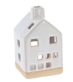 Cream Glazed House Tealight Small HB