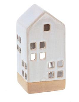 Cream Glazed House Tealight Small HC