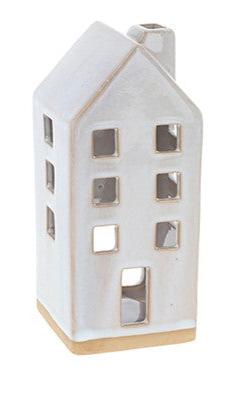 Cream Glazed House Tealight Medium HD