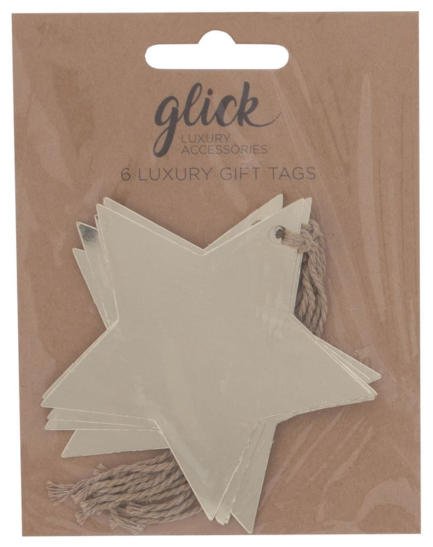 Glick Gold Foil Star Tag Pack Of 6*