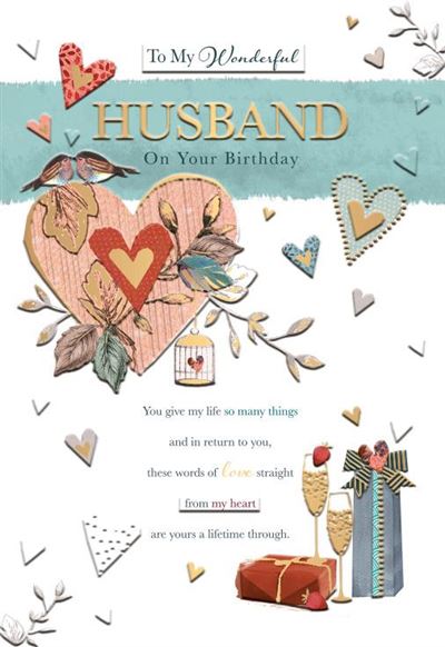 Words & Wishes Husband Birthday Card