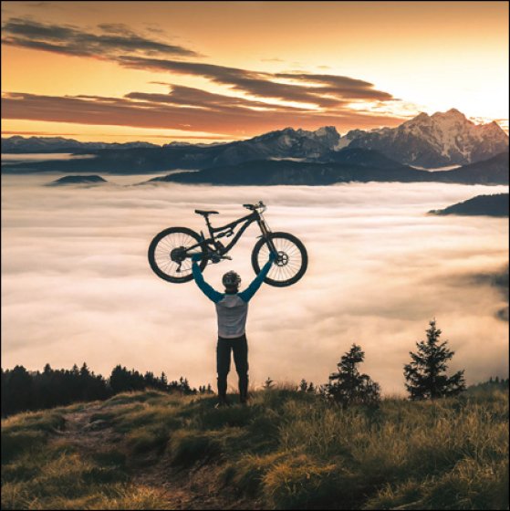 Woodmansterne on top of the world Bike Birthday Card*