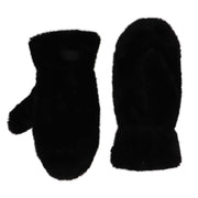 Zelly Black Faux Fur Ladies Mittens**