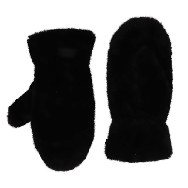 Zelly Black Faux Fur Ladies Mittens**