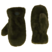 Zelly Green Faux Fur Ladies Mittens**