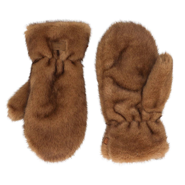 Zelly Coffee Faux Fur Ladies Mittens**
