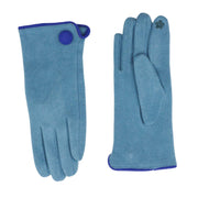 Zelly Blue Button Detail Gloves**