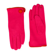 Zelly Pink Button Detail Gloves**