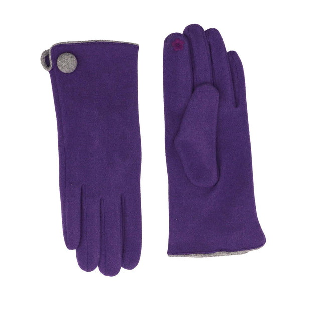 Zelly Lilac Button Detail Gloves**