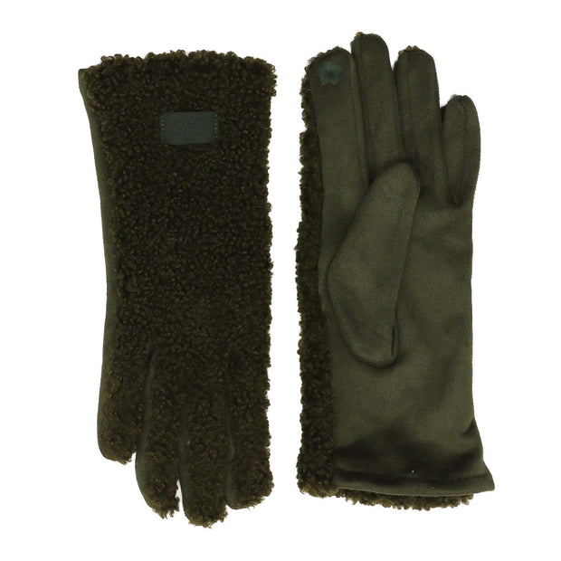 Zelly Green Teddy Gloves**