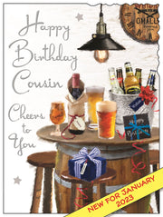 Jonny Javen Cousin Birthday Drinks Birthday Card*