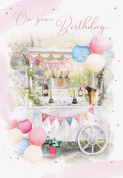 ICG Champagne Cart Birthday Card*