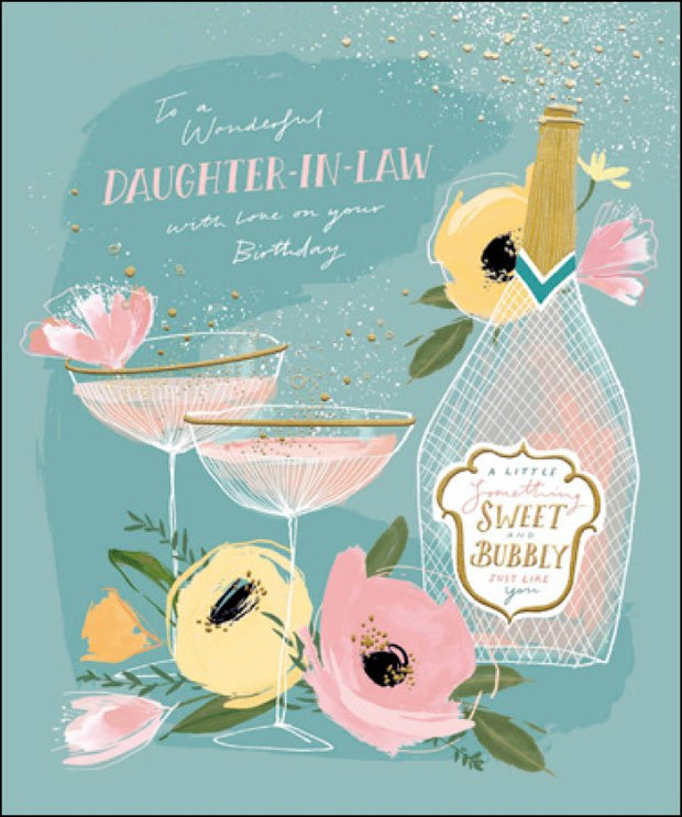 Woodmansterne Daughter in Law Bubbles & Fizz Birthday Card*