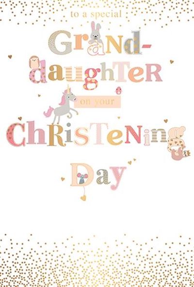 Words N Wishes Granddaughter Christening Day Card