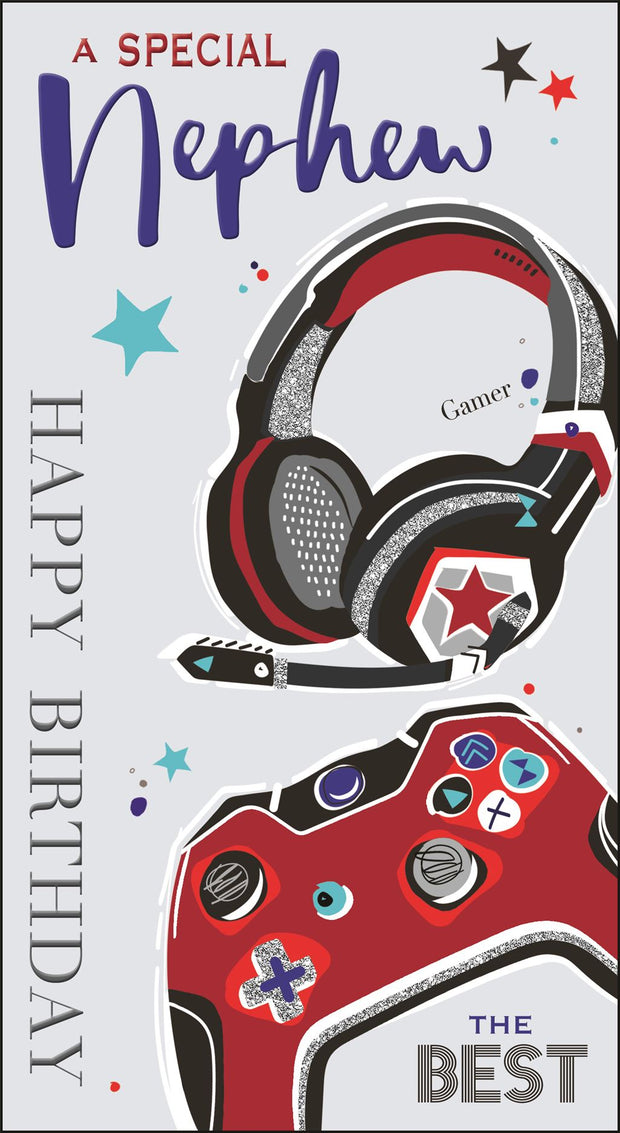 Jonny Javelin Nephew Gaming Birthday Card*