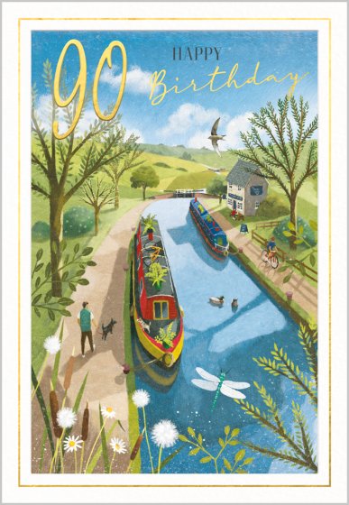 Abacus 90th Birthday Canal Boat Card*