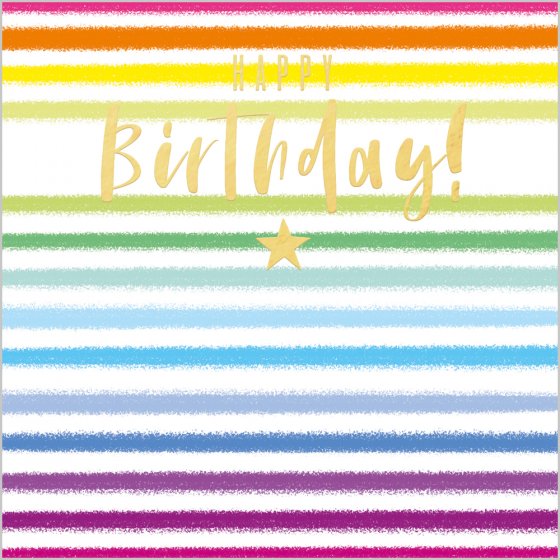 Clare Maddicott Rainbow Stripes Birthday Card*