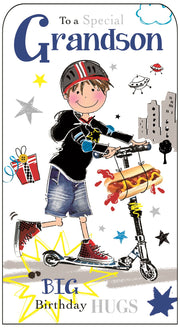 Jonny Javelin Grandson Scooter Birthday Card*