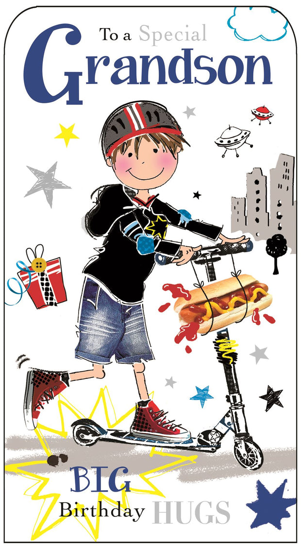 Jonny Javelin Grandson Scooter Birthday Card*