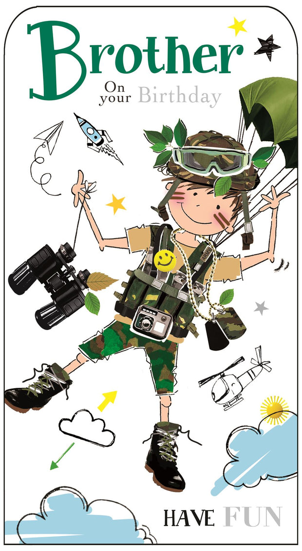 Jonny Javelin Brother Army Parachute Birthday Card*