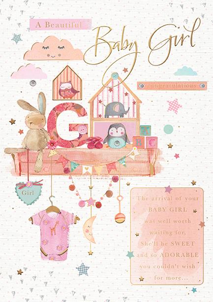 Words n Wishes Baby Girl Card