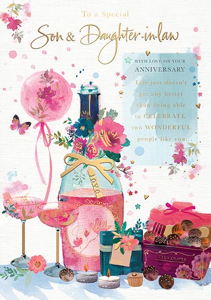 Words N Wishes Son & Daughter-in-Law Anniversary Card