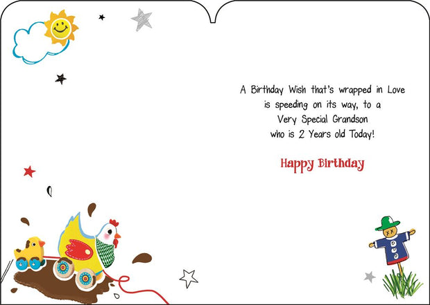 Jonny Javelin Grandson 2nd Birthday Card **