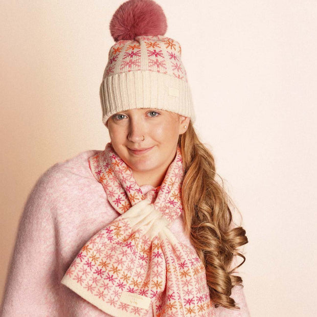 Zelly Pink Stars Pom Pom Hat**