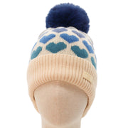 Zelly Blue Hearts Pom Pom Hat**