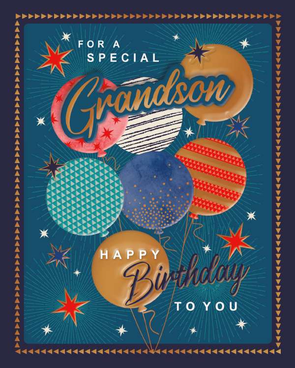 Noel Tatt Grandson Birthday Card*