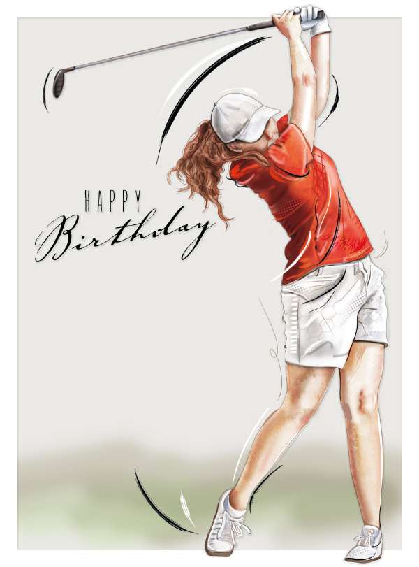 Noel Tatt Female Golfer Birthday Card*