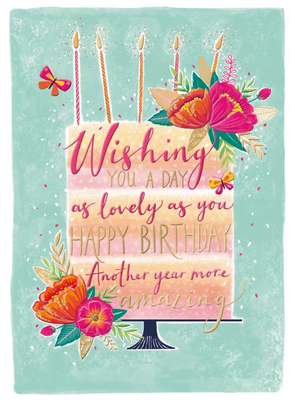 Noel Tatt Floral Cake Birthday Card*