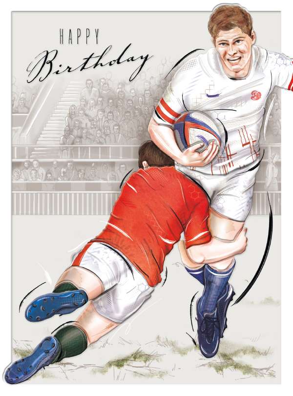 Noel Tatt Rugby Birthday Card*