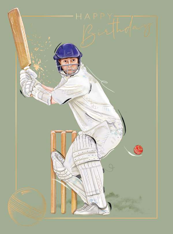 Noel Tatt Cricket Birthday Card*