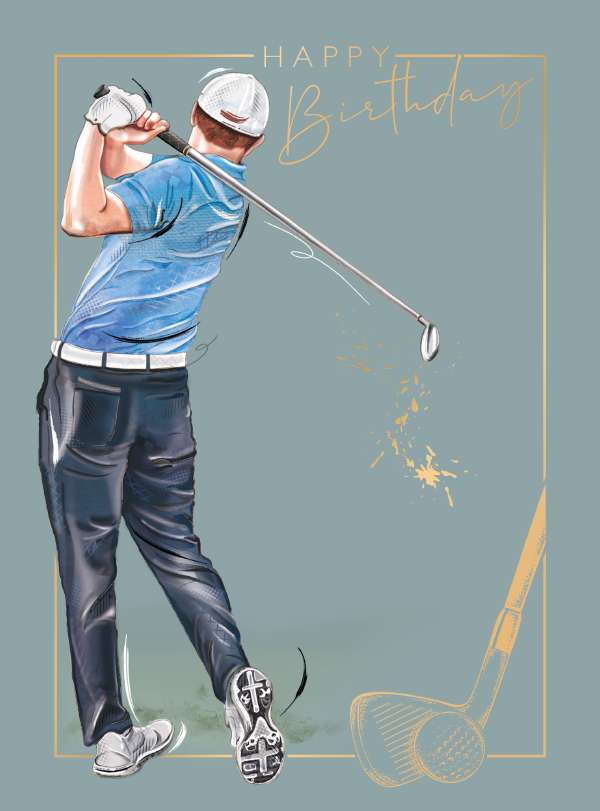 Noel Tatt Golf Birthday Card*