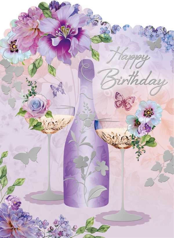 Noel Tatt Floral Fizz Birthday Card*