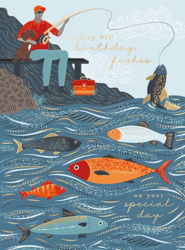 Noel Tatt Fishing Birthday Card*