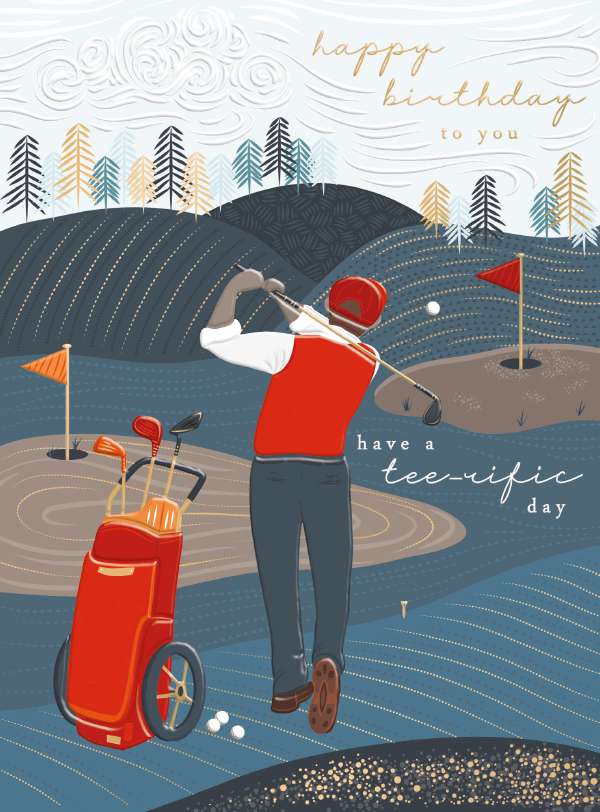 Noel Tatt Golf Birthday Card*