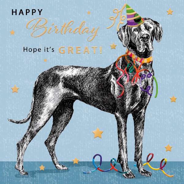 Noel Tatt Great Dane Birthday Card*