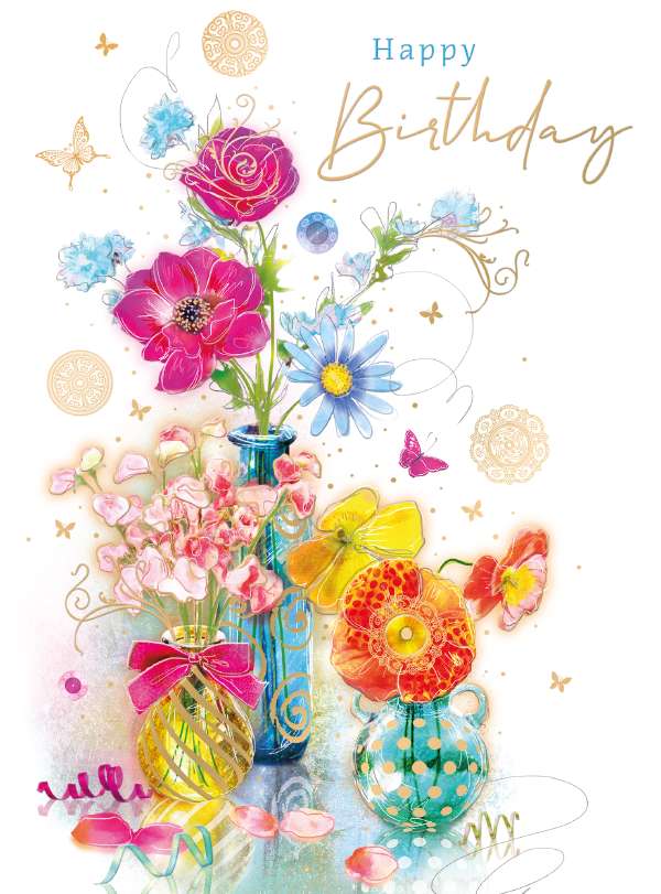 Noel Tatt Floral Birthday Card*