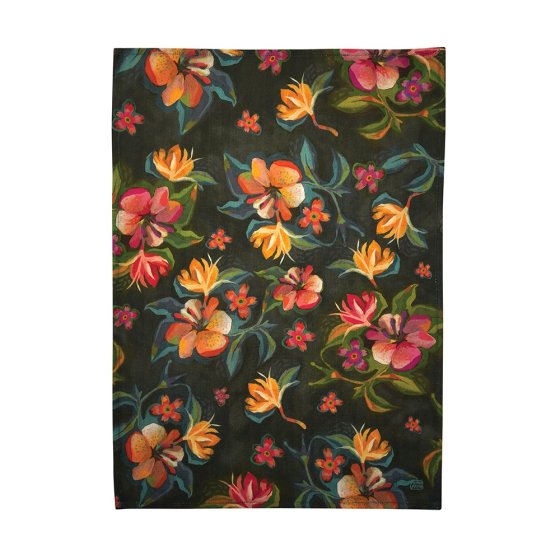 Moody Flowers Tea Towel