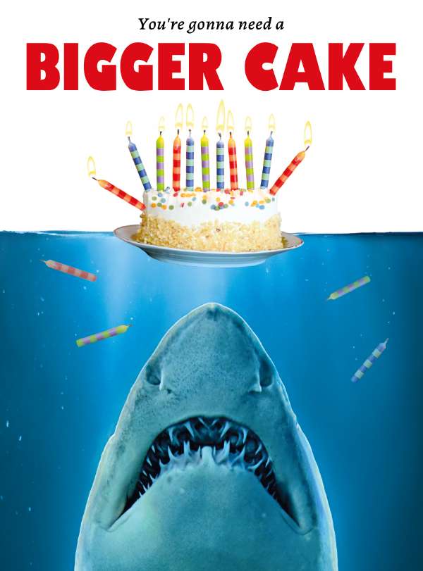 Noel Tatt  Shark Birthday Card*