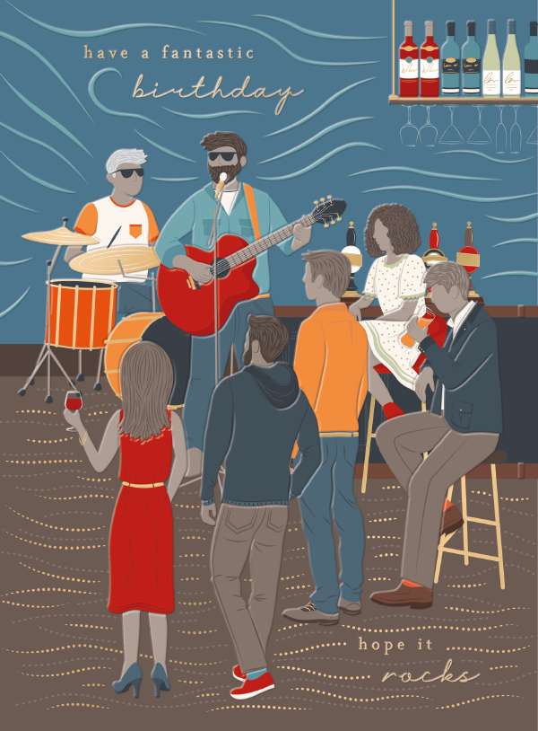Noel Tatt Pub Band Birthday Card*