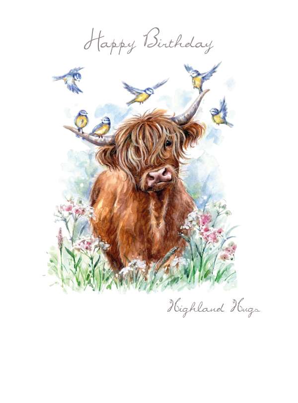 Noel Tatt Highland Cow Birthday Card*