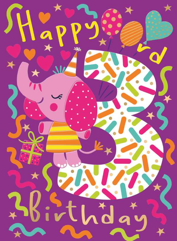 Noel Tatt 3rd Birthday Card*